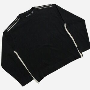 Womens Y2K Skater Grunge Cotton Black Stripe Aureus Pullover Sweater